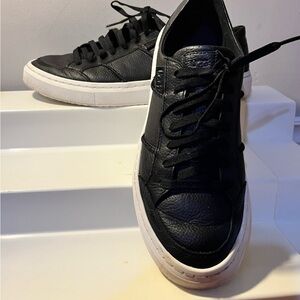 UGG Black Leather Women's Flats